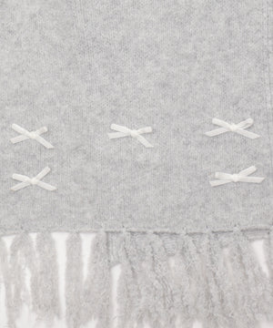 ベロアリボンニットストール