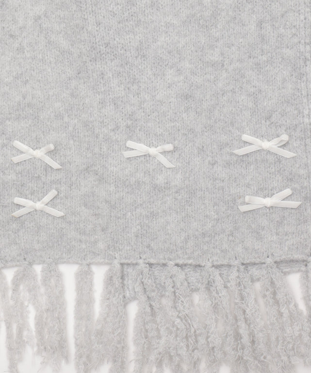 ベロアリボンニットストール