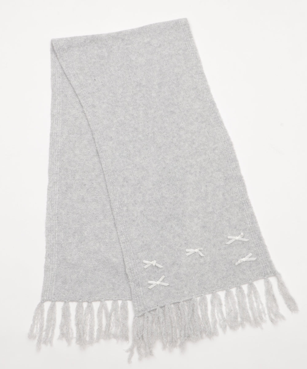 ベロアリボンニットストール