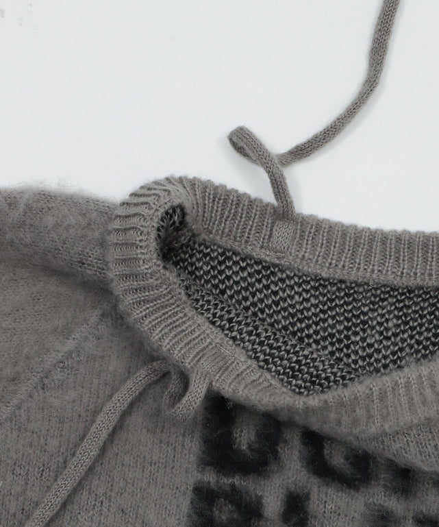 シャギー2WAYグラフィックワンショルニット