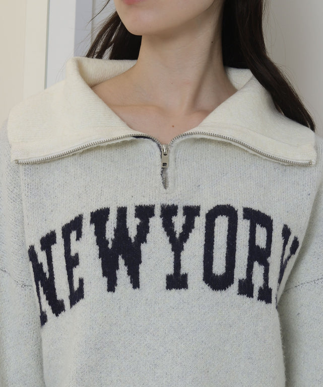 フラッフィーハーフジップニット