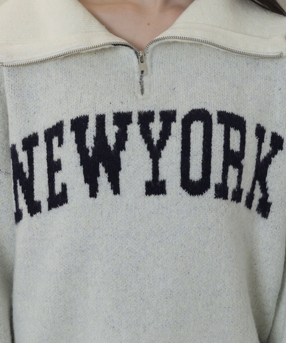 フラッフィーハーフジップニット