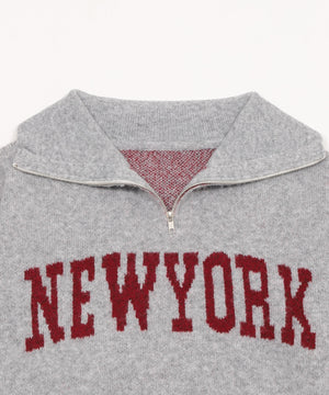 フラッフィーハーフジップニット