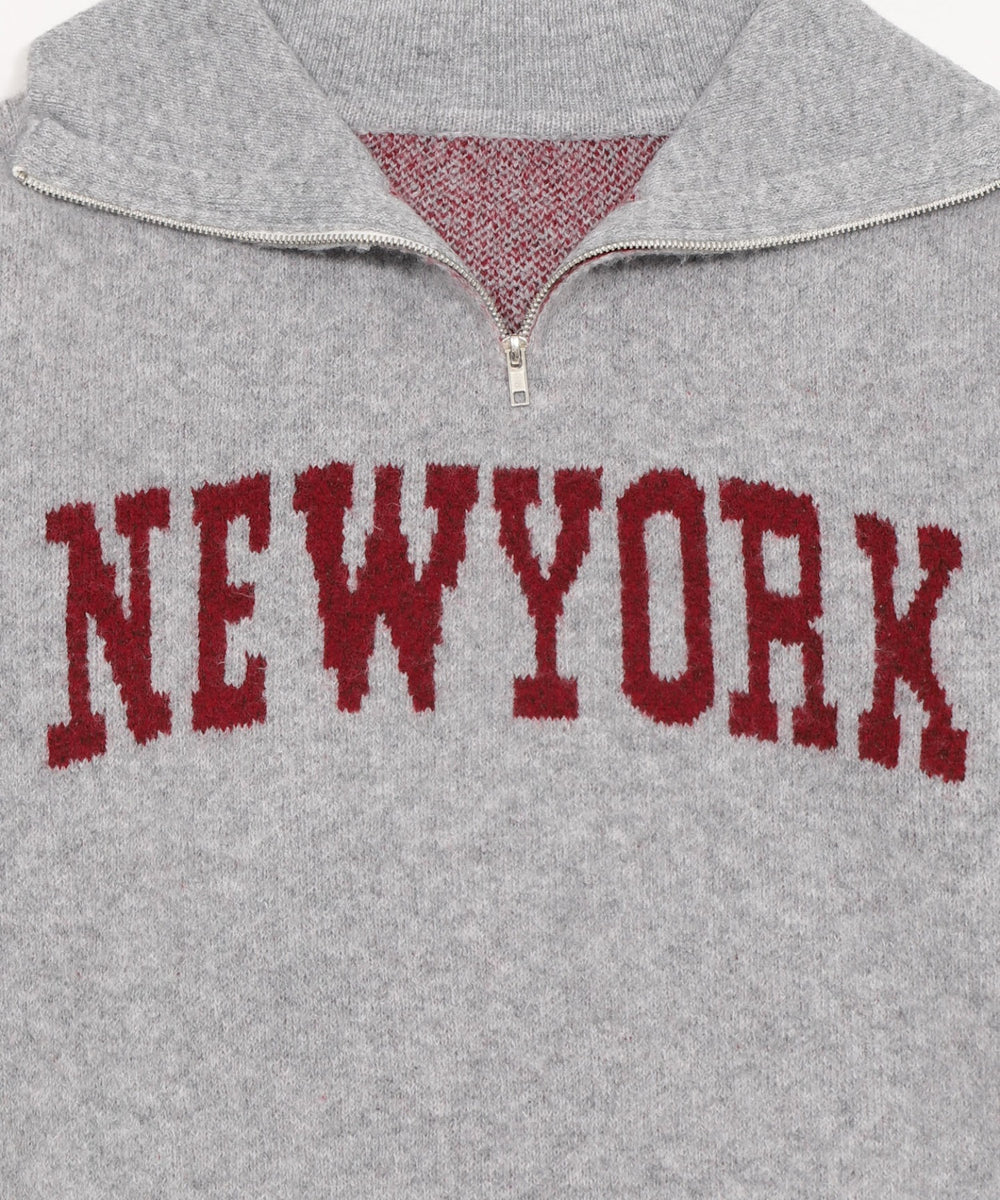 フラッフィーハーフジップニット