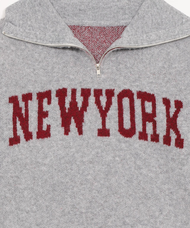 フラッフィーハーフジップニット