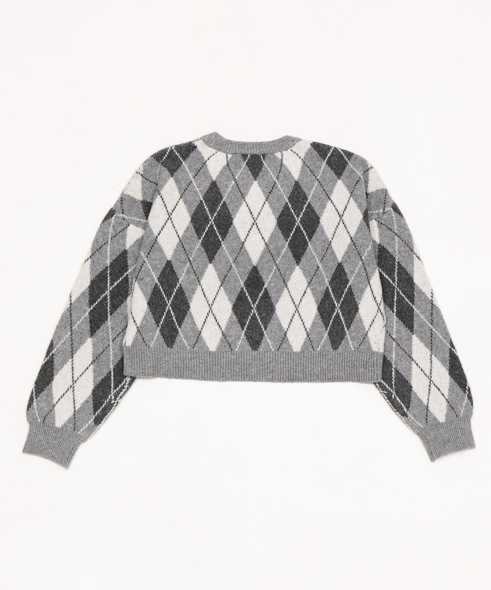 アーガイルニットプルオーバー