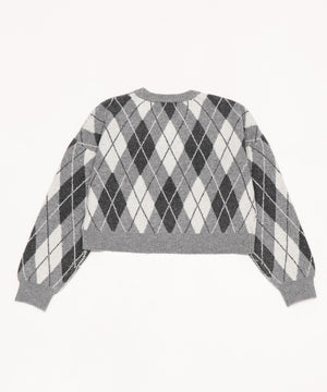 アーガイルニットプルオーバー