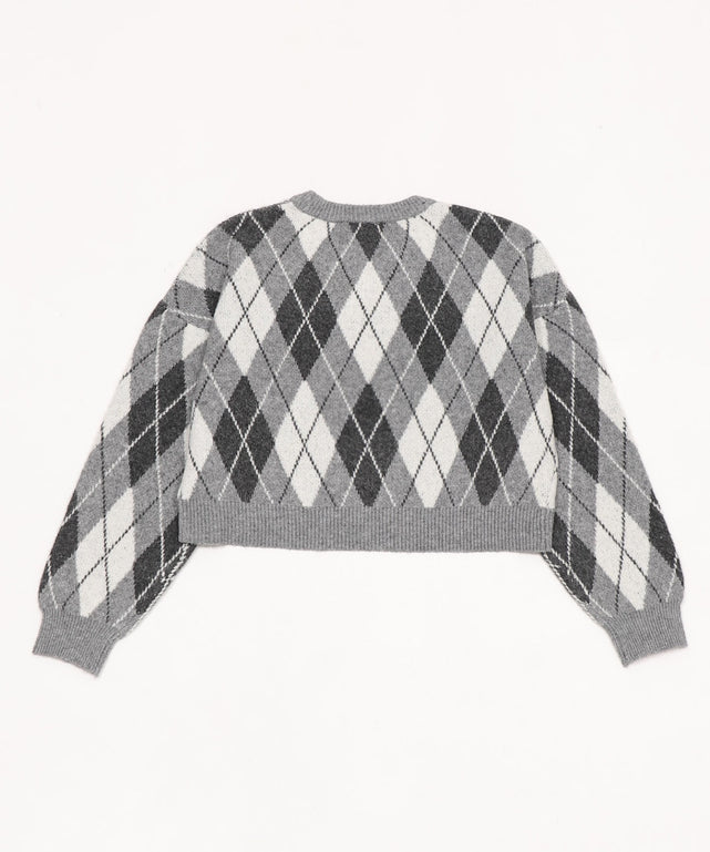 アーガイルニットプルオーバー