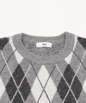 アーガイルニットプルオーバー