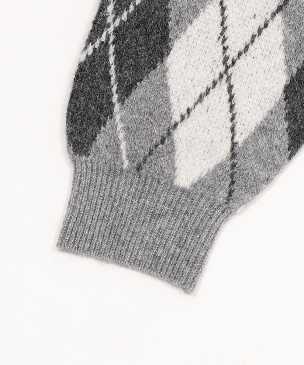 アーガイルニットプルオーバー