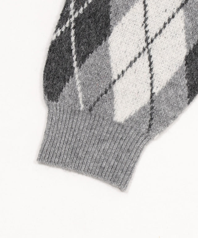 アーガイルニットプルオーバー