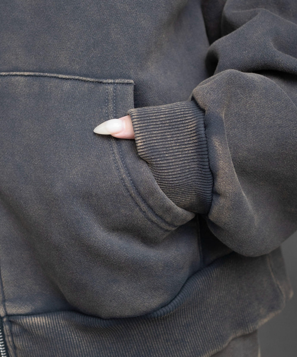 裏起毛ファーフードBIGZIPパーカー