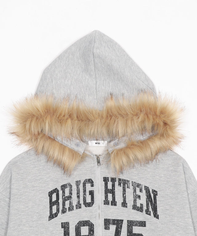 裏起毛ファーフードBIGZIPパーカー