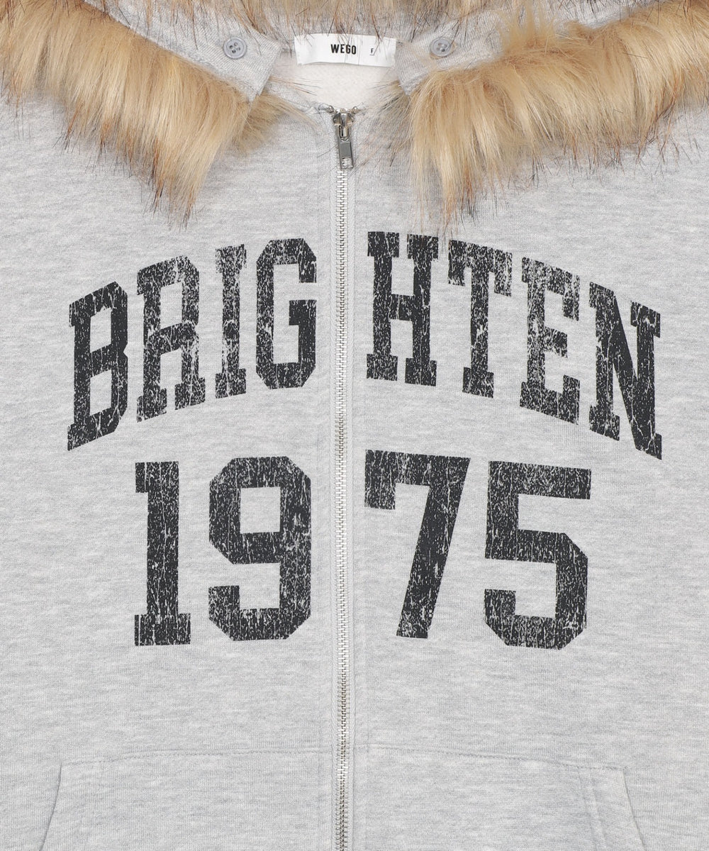 裏起毛ファーフードBIGZIPパーカー