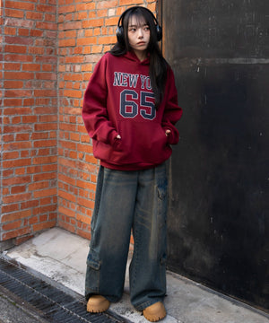 裏起毛グラフィックビッグプルパーカー