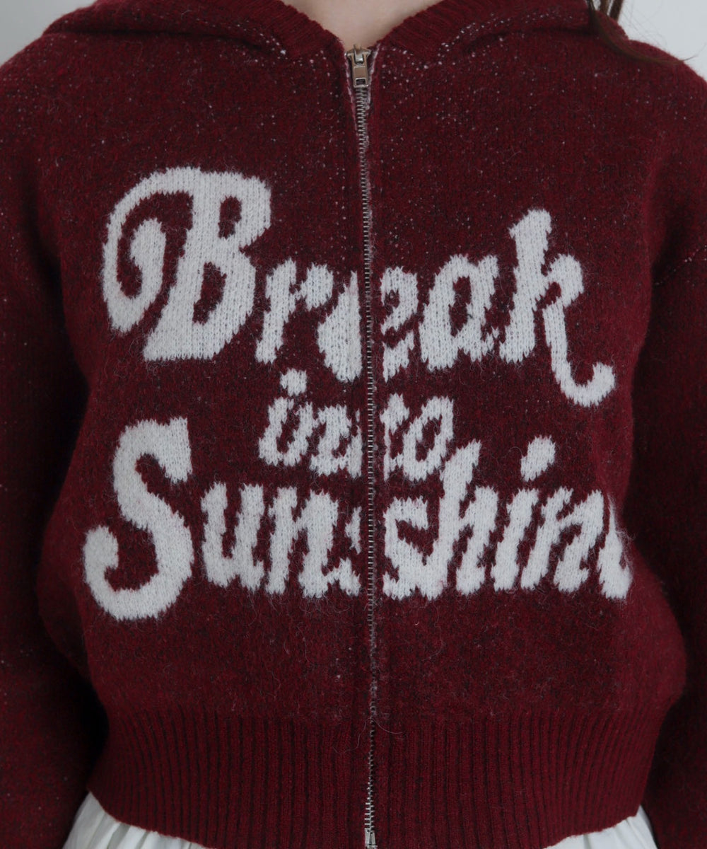 フラッフィーグラフィックジャガードニットZIPパーカー