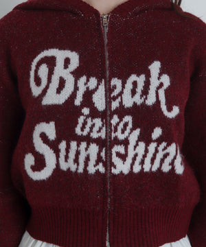 フラッフィーグラフィックジャガードニットZIPパーカー