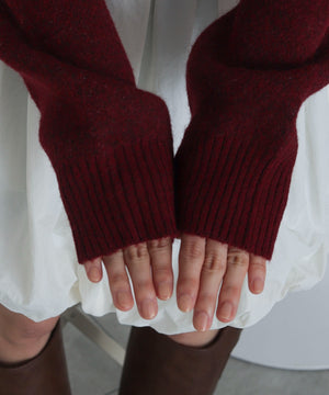 フラッフィーグラフィックジャガードニットZIPパーカー