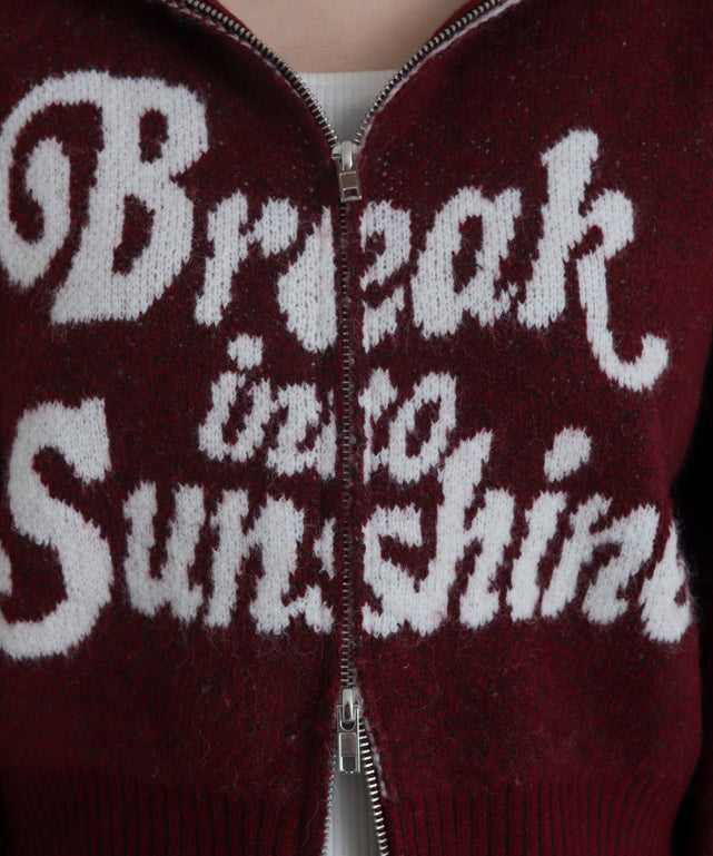 フラッフィーグラフィックジャガードニットZIPパーカー