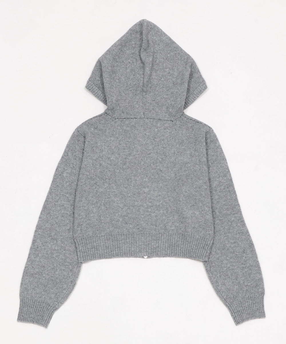 フラッフィーグラフィックジャガードニットZIPパーカー