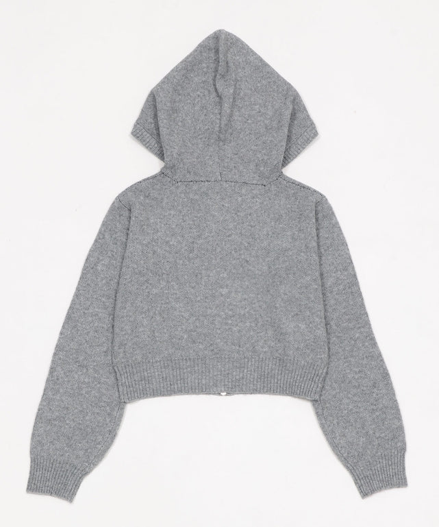 フラッフィーグラフィックジャガードニットZIPパーカー