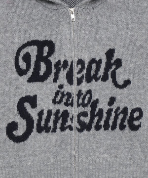 フラッフィーグラフィックジャガードニットZIPパーカー