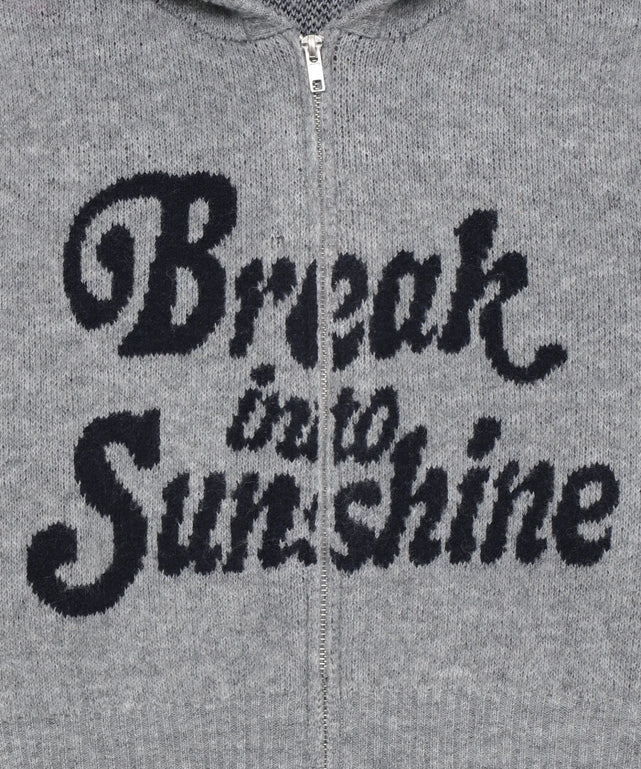 フラッフィーグラフィックジャガードニットZIPパーカー