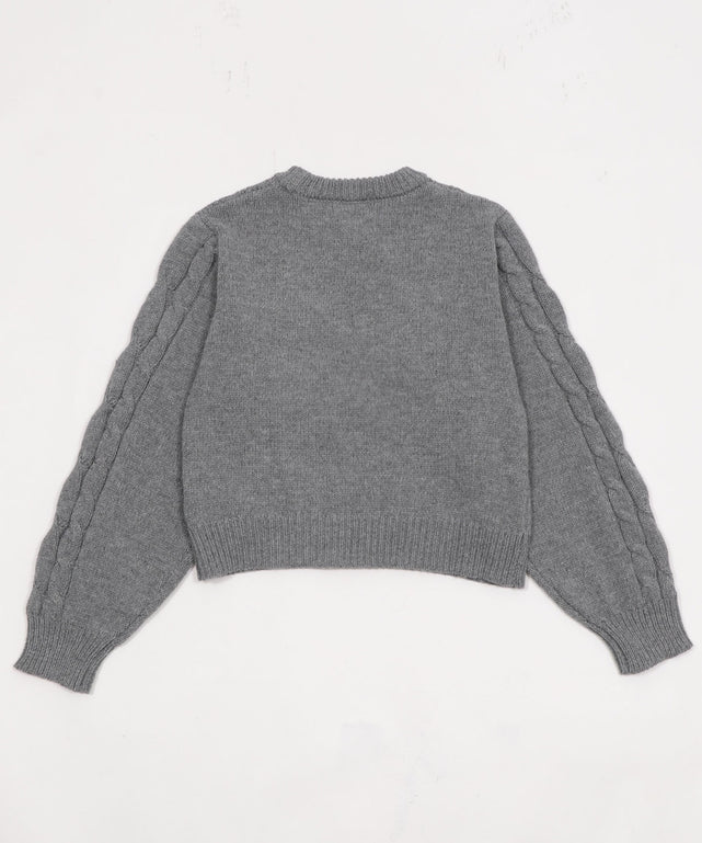 チュールリボンケーブルニット