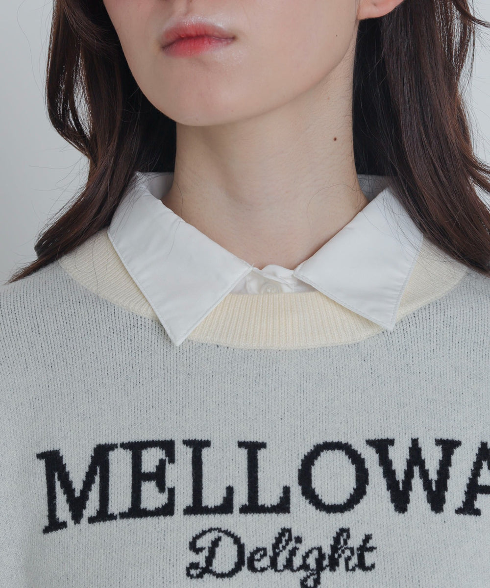 シャツドッキングジャガードニット