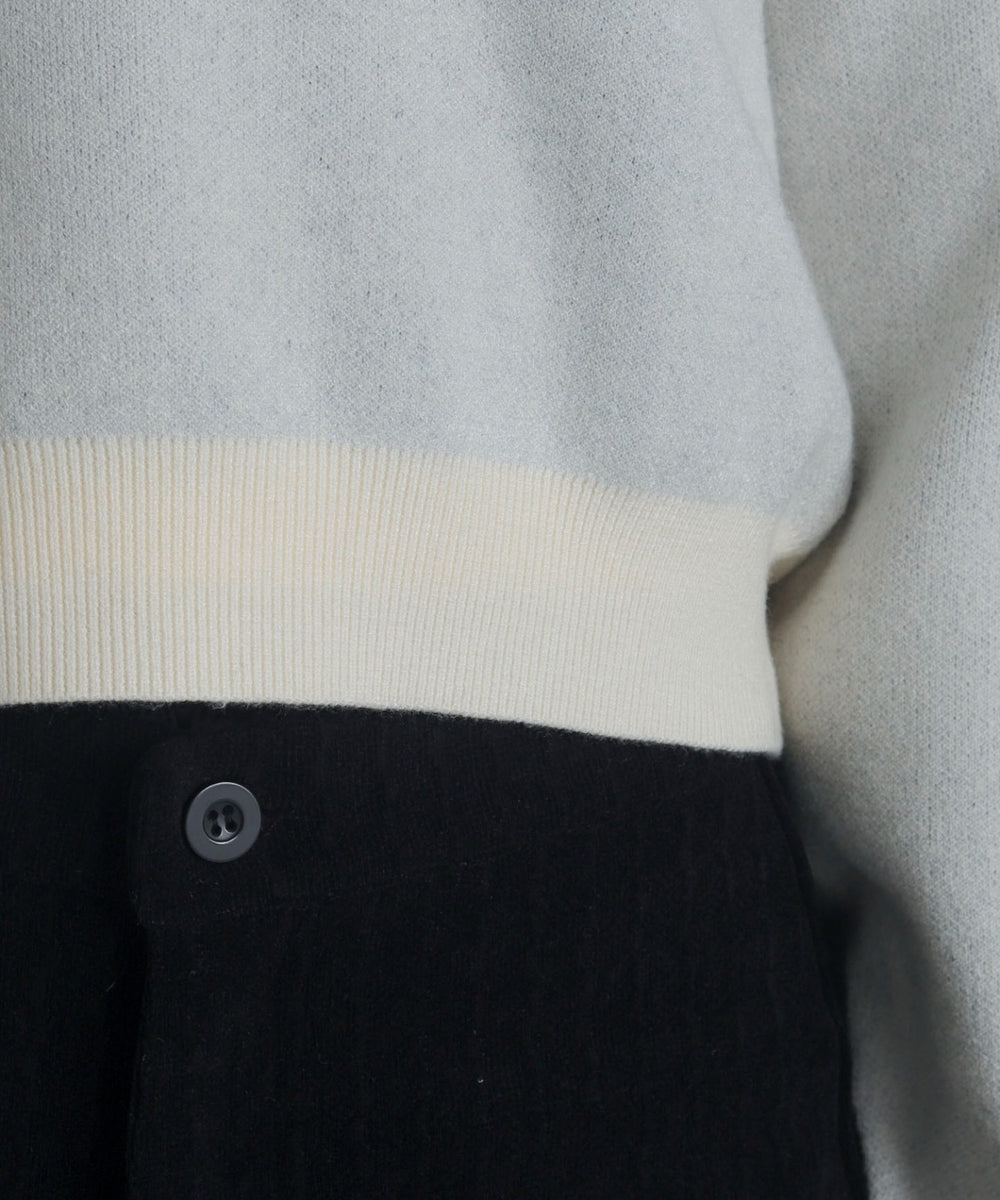 シャツドッキングジャガードニット