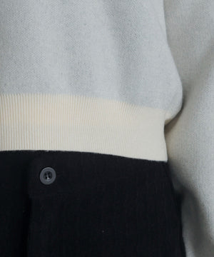 シャツドッキングジャガードニット