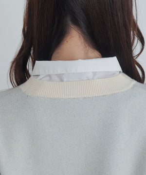 シャツドッキングジャガードニット