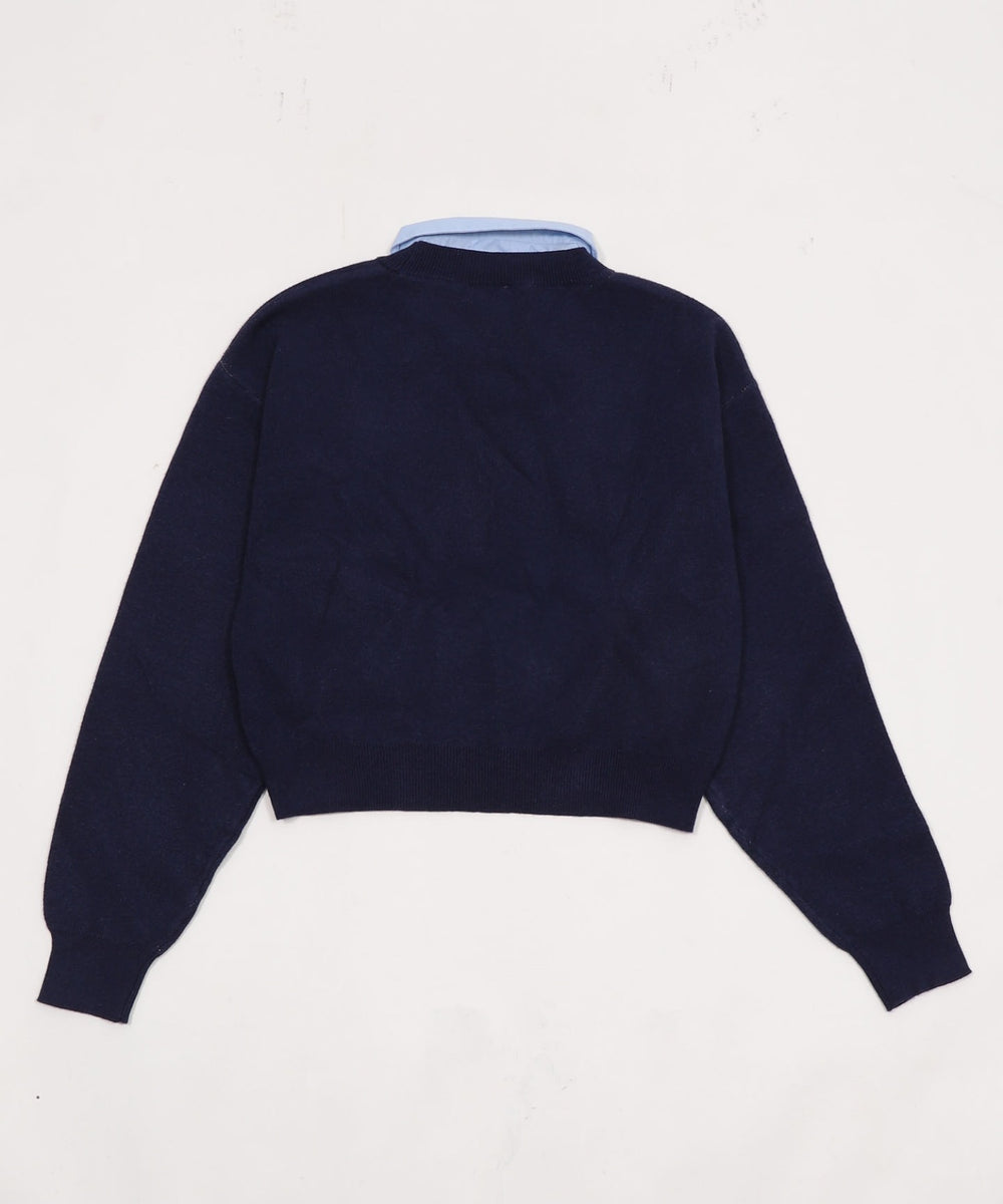 シャツドッキングジャガードニット