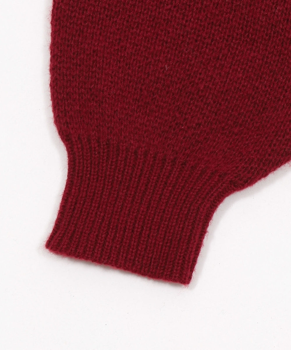 ベロアリボンアップリケタックスリーブニット