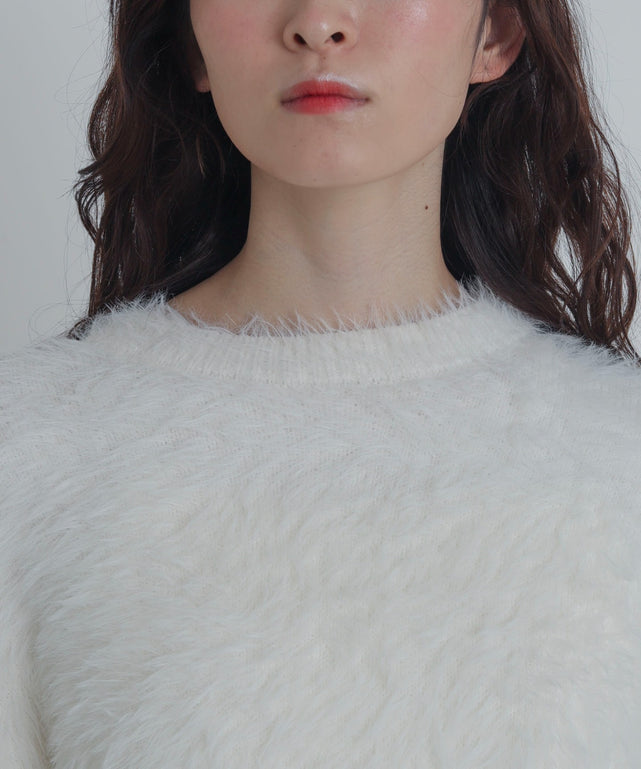 シャギーニットプルオーバー