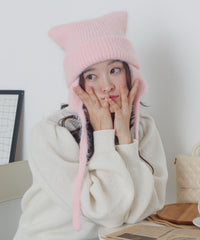 イヤーネコミミニットキャップ