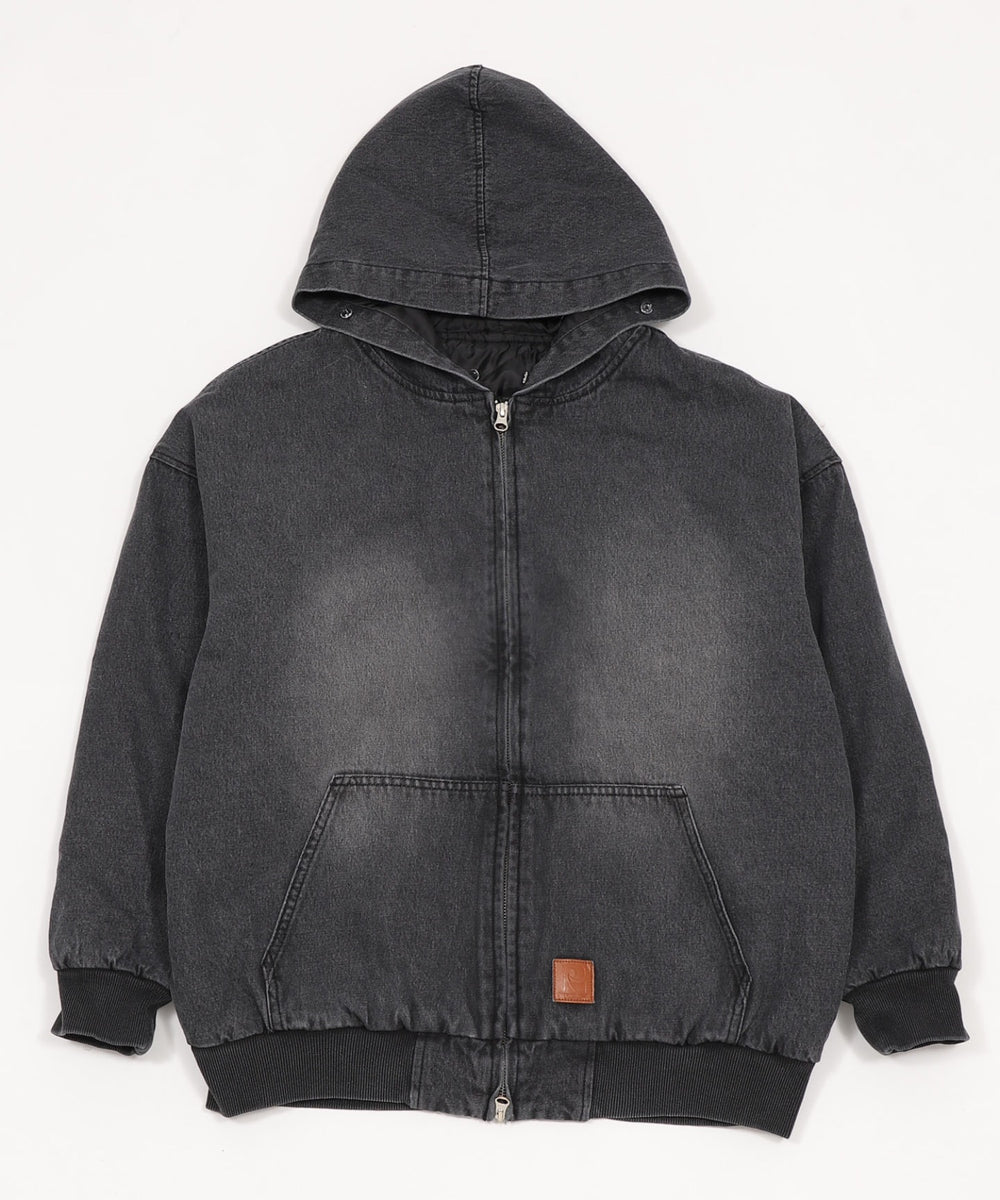デニムキルトファーフードブルゾン