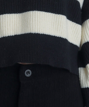 ハーフジップニットプルオーバー