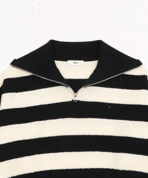 ハーフジップニットプルオーバー