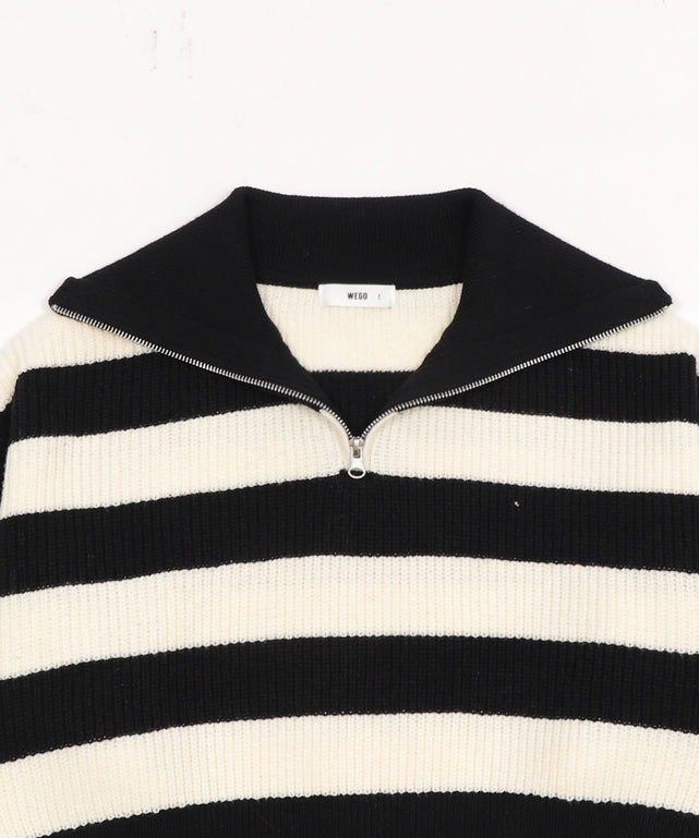 ハーフジップニットプルオーバー