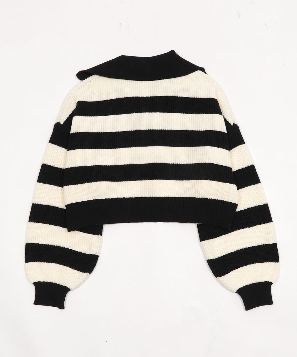 ハーフジップニットプルオーバー