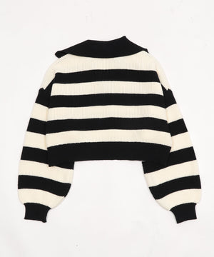 ハーフジップニットプルオーバー