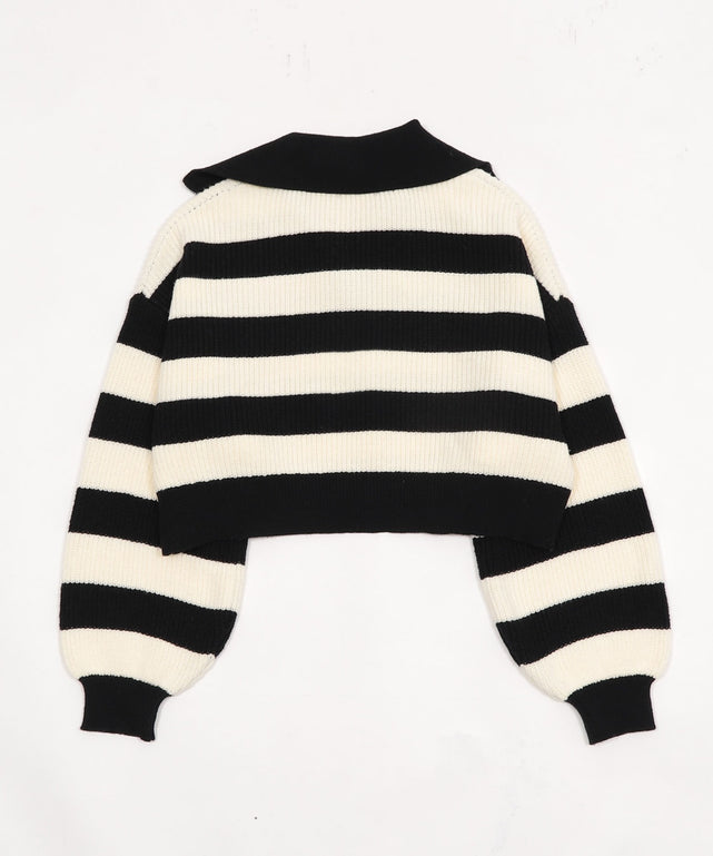 ハーフジップニットプルオーバー