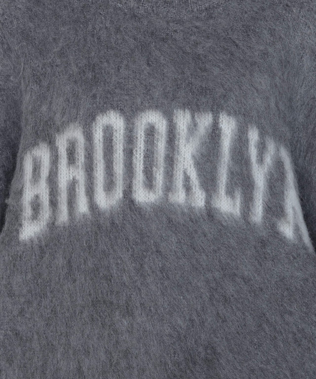 モヘアタッチBROOKLYNロゴニット