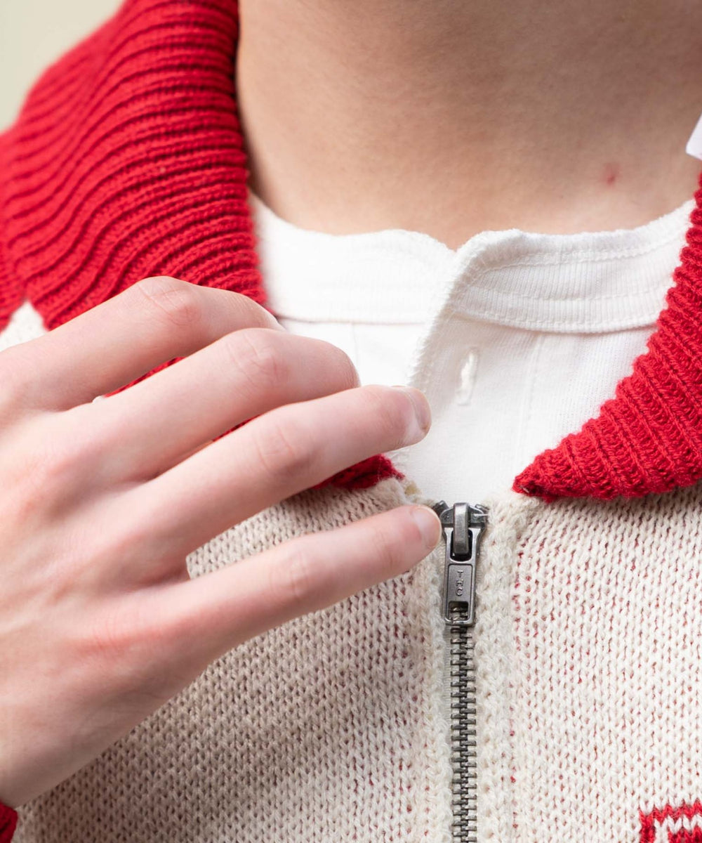 グラフィックZIPニットブルゾン