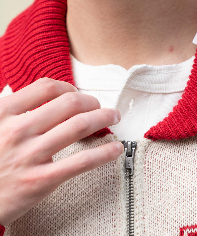 グラフィックZIPニットブルゾン