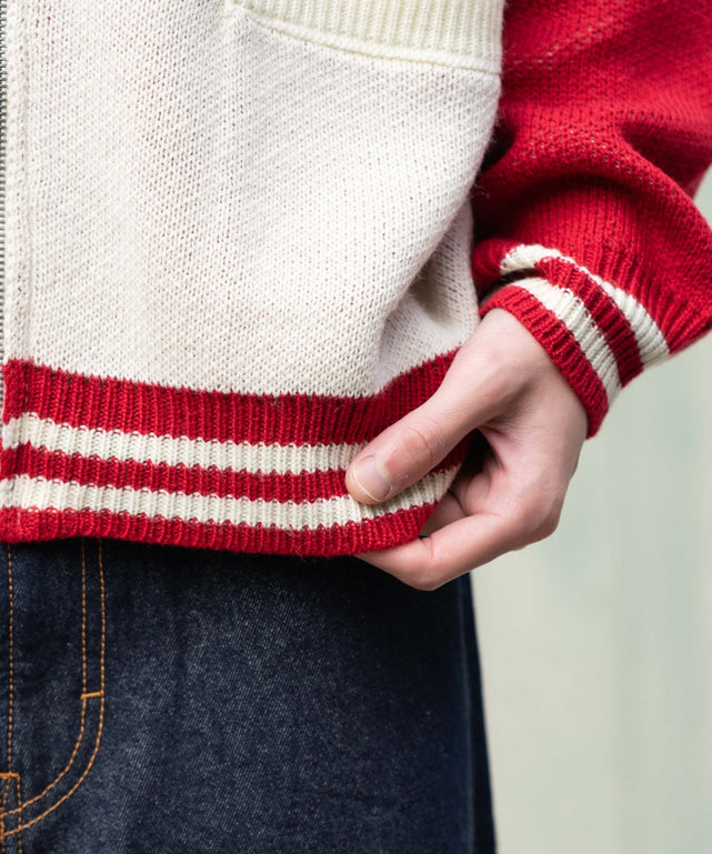 グラフィックZIPニットブルゾン