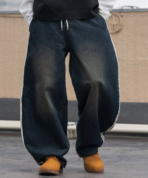 デニム中濃 モデル：180cm L着用