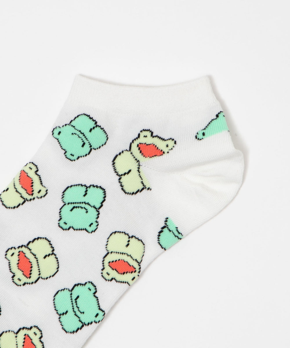 ゆるアニマル総柄ショートソックス(23-25cm)