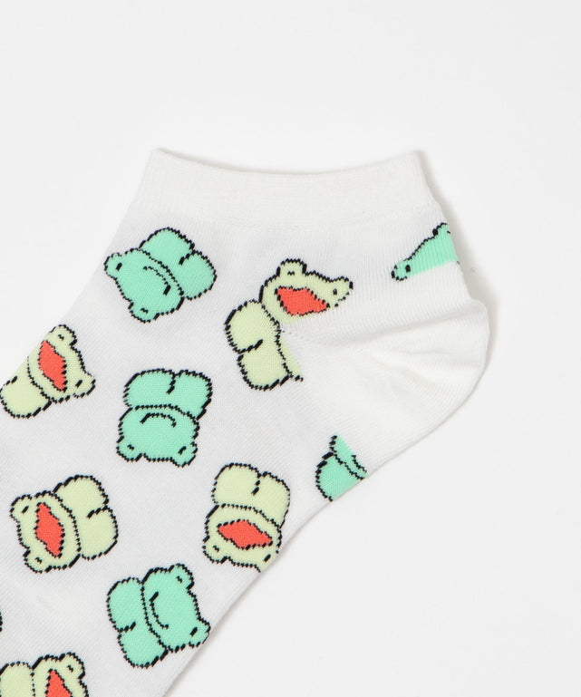 ゆるアニマル総柄ショートソックス(23-25cm)